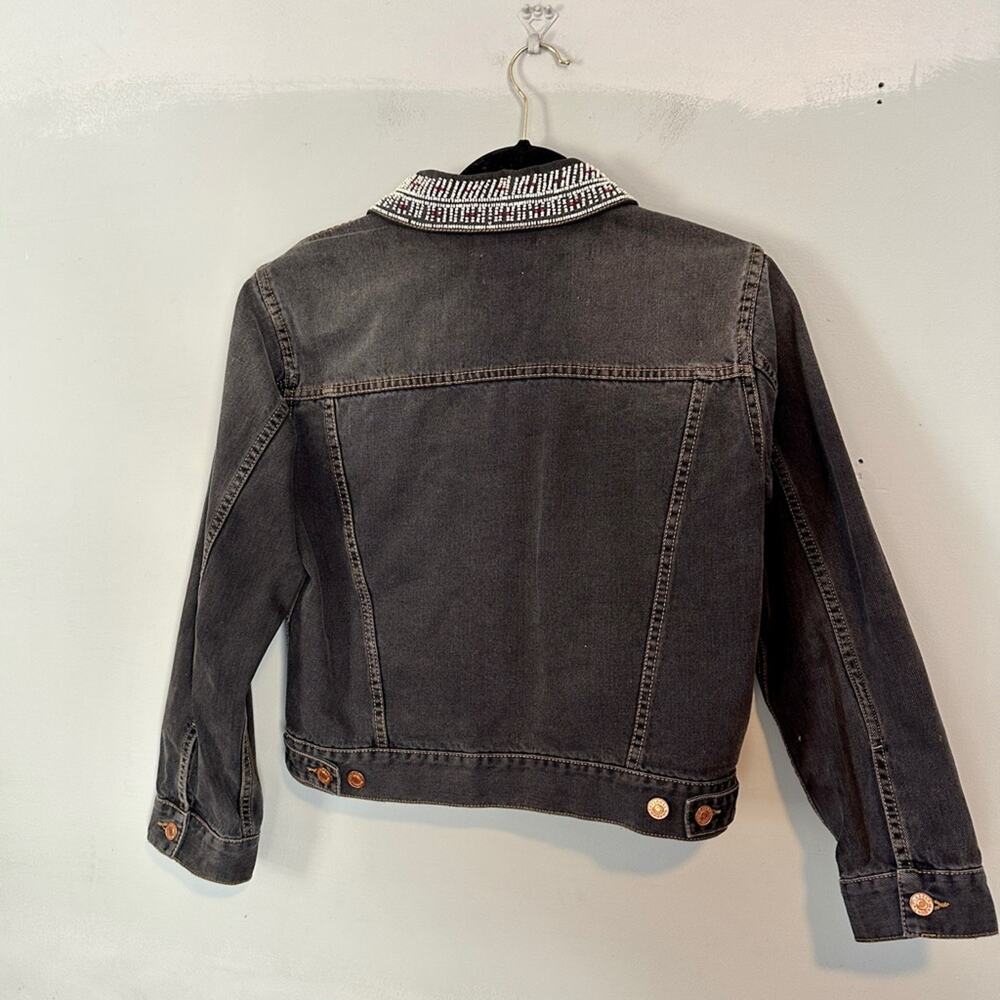 Isabel Marant Denim Jean Jacket Beaded Black Grey - Picture 9 of 10